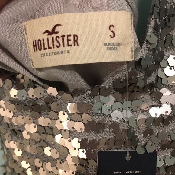 Hollister silvery sequinned crop top - Picture 3 of 4